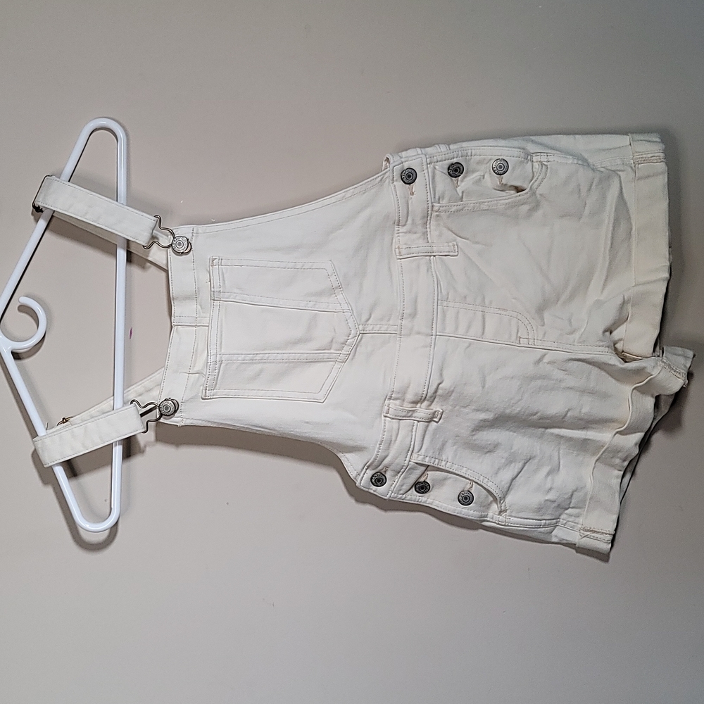 Old Navy girls Shortalls, white, size XS